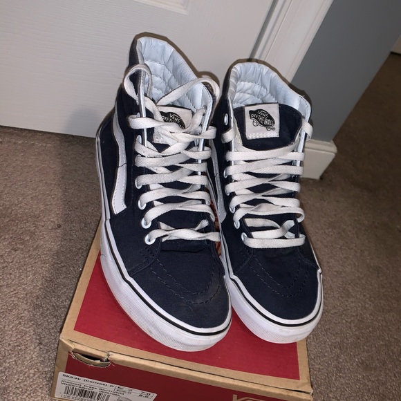 navy blue vans high tops